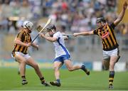 7 August 2016; Jamie Barron of Waterford in action against Walter Walsh and Pádraig Walsh of Kilkenny during the GAA Hurling All-Ireland Senior Championship Semi-Final match between Kilkenny and Waterford at Croke Park in Dublin. Photo by Eóin Noonan/Sportsfile