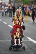 7 August 2016; Kilkenny supporters Sorcha Redmond, and her son Cillian, aged 3, from Greensbridge, Co Kilkenny, ahead of the GAA Hurling All-Ireland Senior Championship Semi-Final match between Kilkenny and Waterford at Croke Park in Dublin. Photo by Daire Brennan/Sportsfile
