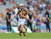 7 August 2016; Kate Connery, New Row, Castledawson, Derry, representing Kilkenny in action against Thea Cullen, Our Lady's GNS, Rathdrum, Wicklow representing Waterford during the INTO Cumann na mBunscol GAA Respect Exhibition Go Games at the Dublin v Limerick Electric Ireland GAA Hurling All-Ireland Minor Championship Semi-Final at Croke Park in Dublin. Photo by Eóin Noonan/Sportsfile