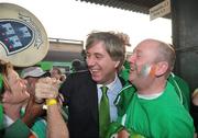 12 October 2010; Republic of Ireland supporters with FAI chief executive John Delaney at Zilina Train Station after travelling on a train from Bratislava. EURO 2012 Championship Qualifier, Group B, Slovakia v Republic of Ireland, Zilina, Slovakia. Picture credit: David Maher / SPORTSFILE