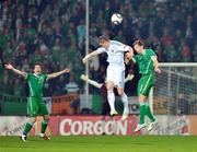 12 October 2010; Kevin Kilbane, Republic of Ireland, in action against Juraj Kucka, Slovakia. EURO 2012 Championship Qualifier, Group B, Slovakia v Republic of Ireland, Stadion MSK Zilina, Zilina, Slovakia. Picture credit: David Maher / SPORTSFILE