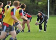 19 October 2010; Munster's David Wallace in action during squad training ahead of their Celtic League game against Benetton Treviso on Friday night. Munster Rugby squad training, University of Limerick, Limerick. Picture credit: Brendan Moran / SPORTSFILE