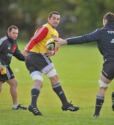 19 October 2010; Munster's Alan Quinlan in action during squad training ahead of their Celtic League game against Benetton Treviso on Friday night. Munster Rugby squad training, University of Limerick, Limerick. Picture credit: Brendan Moran / SPORTSFILE