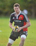 19 October 2010; Munster's Donnacha Ryan in action during squad training ahead of their Celtic League game against Benetton Treviso on Friday night. Munster Rugby squad training, University of Limerick, Limerick. Picture credit: Brendan Moran / SPORTSFILE