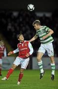 19 October 2010; Aidan Price, Shamrock Rovers, in action against Ryan Guy, St Patrick's Athletic. FAI Ford Cup Semi-Final Replay, St Patrick's Athletic v Shamrock Rovers, Richmond Park, Inchicore, Dublin. Picture credit: David Maher / SPORTSFILE