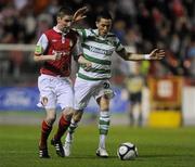 19 October 2010; Billy Dennehy, Shamrock Rovers, in action against Ian Bermingham, St Patrick's Athletic. FAI Ford Cup Semi-Final Replay, St Patrick's Athletic v Shamrock Rovers, Richmond Park, Inchicore, Dublin. Picture credit: Brian Lawless / SPORTSFILE