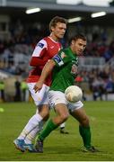 8 August 2016; Mark O'Sullivan, right, of Cork City in action against Michael Leahy of Sligo Rovers during the SSE Airtricity League Premier Division match between Cork City and Sligo Rovers at Turners Cross in Cork. Photo by Seb Daly/Sportsfile