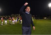 8 August 2016; Sligo Rovers manager Dave Robertson thanks the supporters following his team's victory during the SSE Airtricity League Premier Division match between Cork City and Sligo Rovers at Turners Cross in Cork. Photo by Seb Daly/Sportsfile