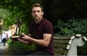 9 August 2016; David McMillan of Dundalk FC who was presented with the SSE Airtricity/SWAI Player of the Month Award for July 2016 at Merrion Square in Dublin. Photo by David Maher/Sportsfile