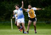 9 August 2016; Juan Patricio Wade of Argentina in action against Kevin Mossey of Middle East during the Etihad Airways GAA World Games 2016 - Day 1 at UCD in Dublin. Photo by Sam Barnes/Sportsfile
