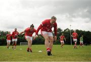 9 August 2016; Members of the Canada Eastern football team warm up during the Etihad Airways GAA World Games 2016 - Day 1 at UCD in Dublin. Photo by Sam Barnes/Sportsfile
