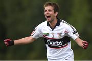 9 August 2016; Robert Henneberg of Germany celebrates at the final whistle after defeating Oman GAA during the Etihad Airways GAA World Games 2016 - Day 1 at UCD in Dublin. Photo by Cody Glenn/Sportsfile