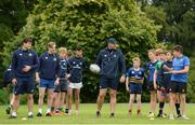 10 August 2016; Leinster's Max Deegan and Terry Kennedy with coach Ben Armstrong and kids from the Leinster Rugby School of Excellence Camp at King's Hospital School in Palmerstown, Dublin. Photo by Matt Browne/Sportsfile