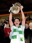 24 October 2010; O'Loughlin Gaels captain Martin Comerford lifts the cup. Kilkenny County Senior Hurling Championship Final, Carrickshock v O'Loughlin Gaels, Nowlan Park, Kilkenny. Picture credit: Brian Lawless / SPORTSFILE