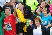 25 October 2010; Mark Bentley, from Louth, dressed in a gorilla suit in action during the Lifestyle Sports - adidas Dublin Marathon 2010. Dublin. Picture credit: Stephen McCarthy / SPORTSFILE