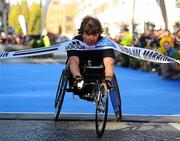 25 October 2010; Paul Hannan, from Great Britian, wins the wheelchair race during the Lifestyle Sports - adidas Dublin Marathon 2010, in a time of 2:20:38. Dublin. Picture credit: Stephen McCarthy / SPORTSFILE