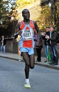 25 October 2010; Moses Kangogo Kibet, Kenya, on his way to winning the Lifestyle Sports - adidas Dublin Marathon 2010, Merrion Square, Dublin. Picture credit: Barry Cregg / SPORTSFILE