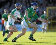 24 October 2010; David Franks, Carrickshock, in action against Brian Dowling, O'Loughlin Gaels. Kilkenny County Senior Hurling Championship Final, Carrickshock v O'Loughlin Gaels, Nowlan Park, Kilkenny. Picture credit: Brian Lawless / SPORTSFILE