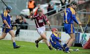 31 October 2010; Mark Kerins, Clarinbridge, celebrates after scoring his side's second goal. Galway County Senior Hurling Championship Final, Clarinbridge v Loughrea, Pearse Stadium, Galway. Picture credit: Brian Lawless / SPORTSFILE