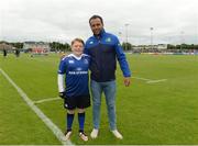 13 August 2016; Leinster mascot Dara Burke with Leinster's Isa Nacewa before Pre-Season Friendly game between Leinster and Ulster at Navan RFC in Navan, Co Meath. Photo by Matt Browne/Sportsfile