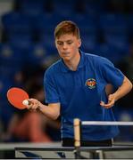 14 August 2016; Fionn Robinson, Ramelton, Co. Donegal, competing in the Table Tennis U16 & O13 Boys competition at Weekend 1 of the Community Games National Festival at Athlone I.T in Athlone, Co Westmeath. Photo by Seb Daly/Sportsfile