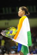 18 September 2010; Mary Kom, India, after recieving her Light Fly gold medal. AIBA Women World Boxing Championships Barbados 2010 - Finals, Garfield Sobers Sports Gymnasium, Bridgetown, Barbados. Picture credit: Stephen McCarthy / SPORTSFILE