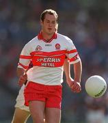 26 August 2001; Kevin McCloy of Derry during the Bank of Ireland All-Ireland Senior Football Championship Semi-Final match between Galway and Derry at Croke Park in Dublin. Photo by Brendan Moran/Sportsfile