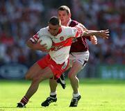 26 August 2001; Kieran McNally of Derry in action against Galway's Declan Meehan during the Bank of Ireland All-Ireland Senior Football Championship Semi-Final match between Galway and Derry at Croke Park in Dublin. Photo by Ray McManus/Sportsfile