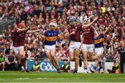 14 August 2016; Ronan Maher of Tipperary in action against Conor Cooney, 10, and Conor Whelan of Galway during the GAA Hurling All-Ireland Senior Championship Semi-Final game between Galway and Tipperary at Croke Park, Dublin. Photo by Ray McManus/Sportsfile