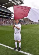 14 August 2016; Liberty Insurance Flagbearer Aaron Mannion, age 12, at the GAA Hurling All-Ireland Senior Championship Semi-Final game between Galway and Tipperary at Croke Park, Dublin. Photo by David Maher/Sportsfile