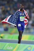 14 August 2016; Justin Gatlin of USA after finishing second in the Men's 100m final at the Olympic Stadium during the 2016 Rio Summer Olympic Games in Rio de Janeiro, Brazil. Photo by Brendan Moran/Sportsfile