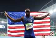 14 August 2016; LeShawn Merritt of USA after finishing third in the Men's 400m final at the Olympic Stadium during the 2016 Rio Summer Olympic Games in Rio de Janeiro, Brazil. Photo by Stephen McCarthy/Sportsfile