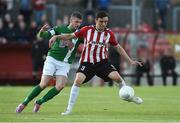 15 August 2016; Dean Jarvis of Derry City in action against Danny Morrissey of Cork City during the SSE Airtricity League Premier Division match between Derry City and Cork City at the Brandywell Stadium in Derry. Photo by David Maher/Sportsfile