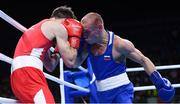 16 August 2016; Vladimir Nikitin of Russia, right, exchanges punches with Michael Conlan of Ireland during their Bantamweight quarter final bout at the Riocentro Pavillion 6 Arena during the 2016 Rio Summer Olympic Games in Rio de Janeiro, Brazil. Photo by Stephen McCarthy/Sportsfile