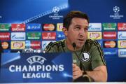 16 August 2016; Legia Warsaw manager Besnik Hasi during a press conference at Dublin Stadium in Dublin. Photo by David Maher/Sportsfile