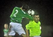 8 November 2010; Daire Doyle, Bray Wanderers, in action against Barry Clancy, Monaghan United. Airtricity League Premier Division Relegation Play-Off 2nd Leg, Bray Wanderers  v Monaghan United, Carlisle Grounds, Bray, Co. Wicklow. Picture credit: David Maher / SPORTSFILE