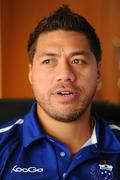 11 November 2010; Manu Samoa captain Mahonri Schwalger speaking during a press conference ahead of their Autumn International match against Ireland on Saturday. Manu Samoa Press Conference, Burlington Hotel, Dublin. Picture credit: Stephen McCarthy / SPORTSFILE