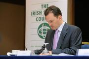 11 November 2010; Lead author William H. Batt, Divisional Director, Indecon International Economic Consultants, prepares his notes at the launch of the Irish Sports Council's “An Assessment of Economic Impact of Sport in Ireland&quot;. O’Callaghan Alexander Hotel, Merrion Square, Dublin. Picture credit: Brendan Moran / SPORTSFILE