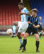 20 August 2016; Jordan Adeyemo of Shelbourne U17 in action against Jonathan Maloney of Athlone Town U17 during the SSE Airtricity U17 League Northern Elite Division match between Shelbourne U17 and Athlone Town U17 at Tolka Park in Drumcondra, Dublin. Photo by Ray Lohan/Sportsfile
