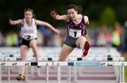 21 August 2016; Aoibhe Deely, Bullaun & New Inn, Co. Galway, competing in the Girls U14 80m Hurdles at Weekend 2 of the Community Games National Festival at Athlone I.T in Athlone, Co Westmeath. Photo by Seb Daly/Sportsfile