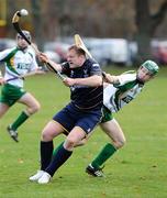 13 November 2010; Scott campbell, Scotland, in action against Tommy Walsh, Ireland. Senior Hurling / Shinty International 2st Test, Scotland v Ireland, Bught Park, Inverness, Scotland. Picture credit: Phil Downie / SPORTSFILE