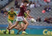 21 August 2016; Robert Finnerty of Galway shoots past Aaron McCrea of Donegal to score a goal in the 5th minute during the Electric Ireland GAA Football All-Ireland Minor Championship Semi-Final game between Donegal and Galway at Croke Park in Dublin. Photo by Ray McManus/Sportsfile