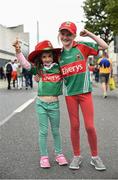 21 August 2016; Mayo supporters Lilly and Grace Connor, ages 6 and 10, from Ballina, before the GAA Football All-Ireland Senior Championship Semi-Final game between Mayo and Tipperary at Croke Park in Dublin. Photo by David Maher/Sportsfile
