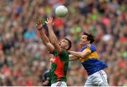 21 August 2016; Aidan O'Shea of Mayo in action against Ciarán McDonald of Tipperary during the GAA Football All-Ireland Senior Championship Semi-Final game between Mayo and Tipperary at Croke Park in Dublin. Photo by Eóin Noonan/Sportsfile