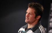 16 November 2010; New Zealand's Richie McCaw during a press conference ahead of their Autumn International game against Ireland on Saturday. New Zealand Rugby Squad Press Conference, Castleknock Hotel & County Club, Casltleknock, Co. Dublin. Picture credit: Brendan Moran / SPORTSFILE