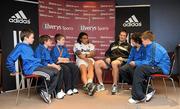 16 November 2010; New Zealand players Ma'a Nonu and Richie McCaw with competition winners, from left, Eoin Power, from Dublin, Mathew Dillon, Dublin, Connor Mahon, Clare, Kieran Nugent, Cork, and Brendan Leech, from Kilkenny, at the adidas and Elverys Sports ‘Be an All-Black for a day’ session where five young rugby fans were given a once in a lifetime opportunity to spend a day in the company of the All-Blacks team. The five lucky prize-winners were chosen by former All-Black Doug Howlett who judged their entries explaining why they should get to spend the day with his old team-mates. adidas and Elverys Sports ‘Be an All-Black for a day’ session, Castleknock Hotel & County Club, Casltleknock, Co. Dublin. Picture credit: Brendan Moran / SPORTSFILE