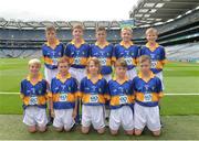 21 August 2016; Gerard Mallie, St Clates Abbey, Newry, Down, representing Tipperary, Daragh McCabe, St Joseph's Boys NS, Clondalkin, Dublin, representing Tipperary, Conlan O'Kane, St Brigids, Knockloughrim, Derry, representing Tipperary, Richard Drain, Anahorish Primary School, Toomebridge, Derry, representing Tipperary, Killian Carragher, Annyalla NS, Castleblayney, Monaghan, representing Tipperary, front row, Ruaidhrí O'Keeffe, St Mary's PS, Newtownbutler, Fermanagh, representing Tipperary John Ryan, Scoil Eóin Bosco, Navan Road, Dublin, representing Tipperary, Ryan Donnelly, St Patrick's PS Roan, Eglish, Dungannon, Tyrone, representing Tipperary, Gerard Finnegan, Lisdoonan NS, Carrickmacross, Monaghan, representing Tipperary,  during the during the INTO Cumann na mBunscol GAA Respect Exhibition Go GamesGAA Football All-Ireland Senior Championship Semi-Final game between Tipperary and Mayo at Croke Park in Dublin. Photo by Eóin Noonan/Sportsfile