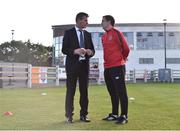 26 August 2016; Dundalk manager Stephen Kenny, left, with assistant manager Vinny Perth before the start of the SSE Airtricity League Premier Division game between Wexford Youths and Dundalk at Ferrycarrig Park in Wexford. Photo by David Maher/Sportsfile