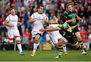 26 August 2016; Louis Ludik of Ulster is tackled by Ben Foden of Northampton Saints during the Pre-Season Friendly game between Ulster and Northampton Saints at Kingspan Stadium, in Ravenhill Park Belfast. Photo by Oliver McVeigh/Sportsfile