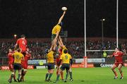 16 November 2010; Dean Mumm, Australia, fails to get his fingers to the ball from a line-out. Sony Ericsson Challenge, Munster v Australia, Thomond Park, Limerick. Picture credit: Alan Place / SPORTSFILE